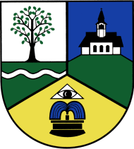 Das Ortschaftswappen von Erlbach-Kirchberg